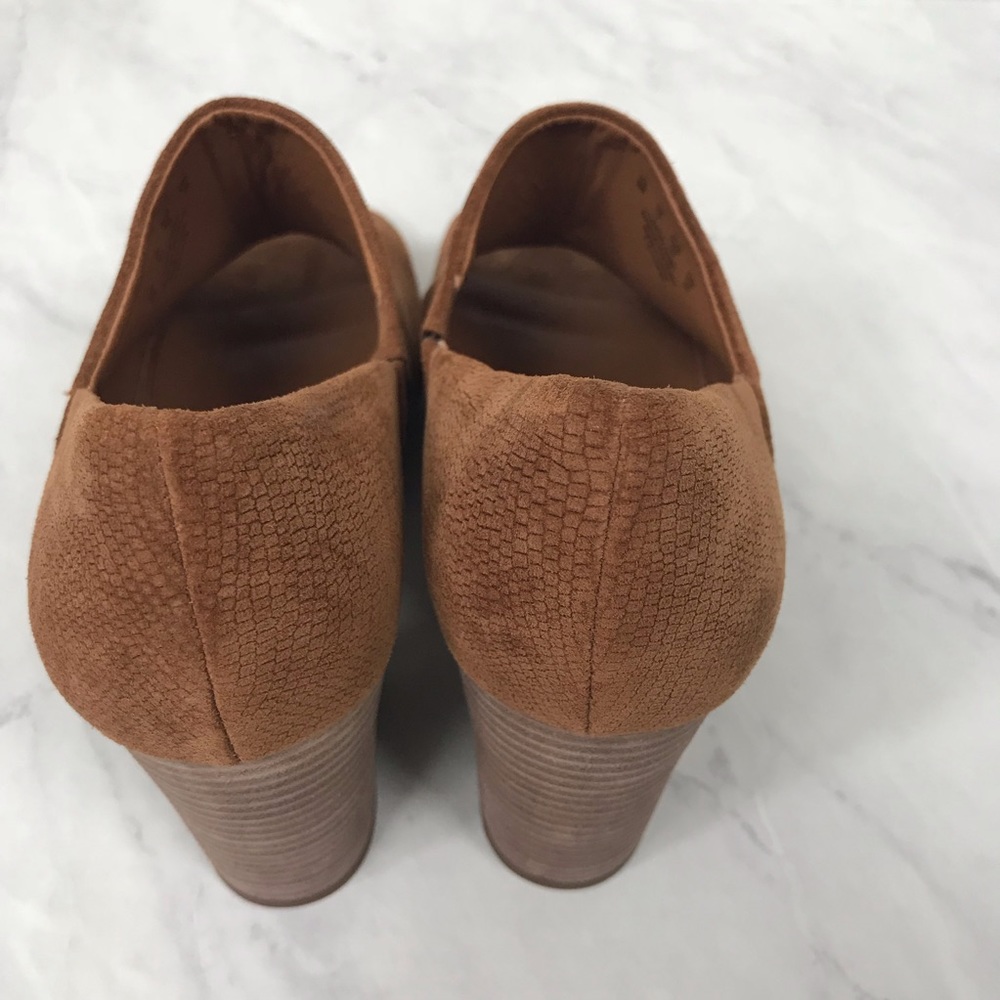 Franco Sarto Peep Toe Booties Leather NWOT Tan - Picture 5 of 6
